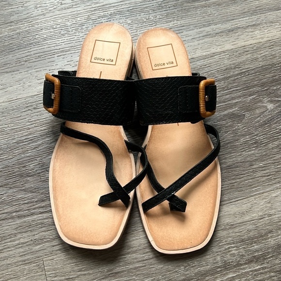 Dolce Vita Shoes - Dolce Vita Perris Black Sandals 8 Strap Leather